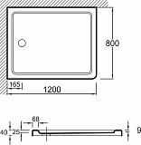Поддон для душа Jacob Delafon Flight 120х80 см E62450-00