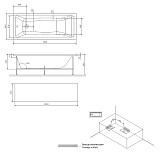 W93A-160-070W-A Gem, ванна акриловая 160x70 см