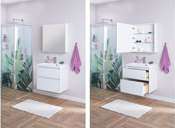 Мебель для ванной Aquanet Гласс 60 белый 00240458