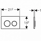 Клавиша смыва Geberit Omega 20 115.085.KM.1 черный, хром глянец