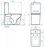 Унитаз-компакт "Koller Pool" KVADRO Rimless, сиденье дюропласт: SoftClose, Take Off, антибактериальное покрытие, система «Антивсплеск», механизм смыва Geberit