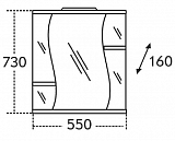 Зеркальный шкаф Лира 55 Санта 101052