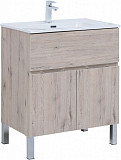 Тумба под раковину Aquanet Алвита New 70 1 ящик, 2 дверцы, дуб веллингтон белый 00303902