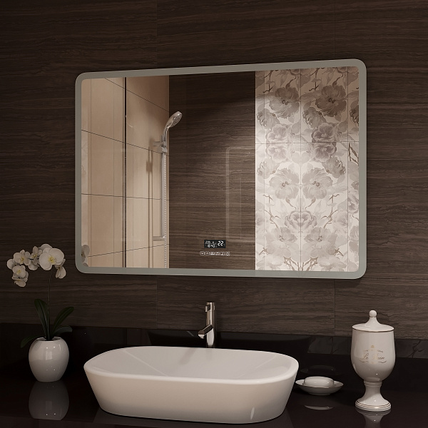 Зеркало Континент "Demure LED" с многофункциональной панелью 1000x700