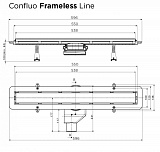 Душевой поддон под плитку Confluo Board UNI 900 со встроенный лотком Frameless Line Black Glass 550 Pestan