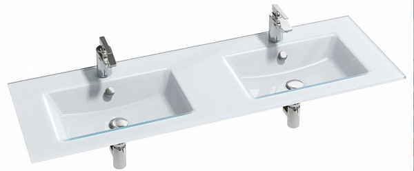 Двойная стеклянная раковина-столешница Jacob Delafon Vox 140x46 см EB2100-DD1