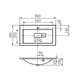 Раковина под тумбу Акватон - ПРЕМЬЕР М 80 1A70493KPR010