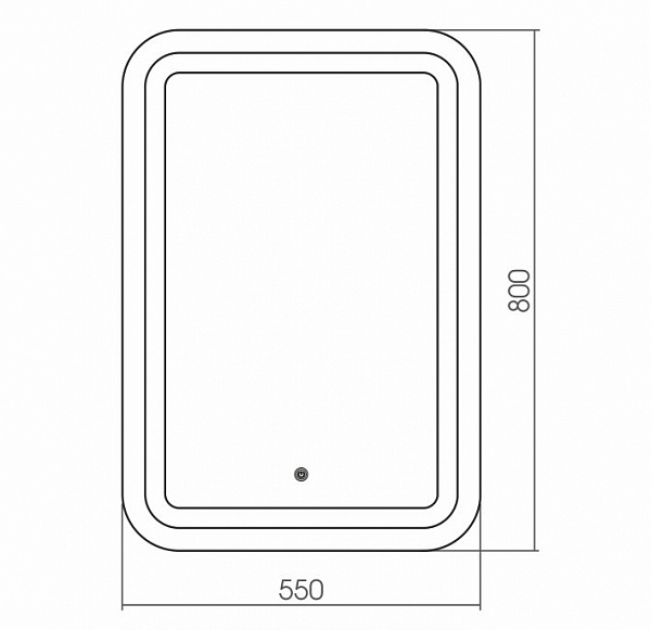 Зеркало ELEGANS (550*800) с сенсорным выключателем