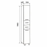 Пенал Emmy Рокард 30 с корзиной (Левый)
