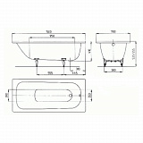 Стальная ванна Kaldewei Saniform Plus 150x70 111600010001 standard mod. 361-1