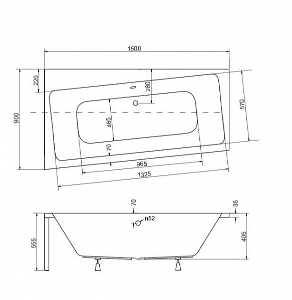 Акриловая ванна Besco Infinity 150x90 WAI-150-NL Левая