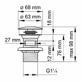Донный клапан Push-up Wasserkraft A080