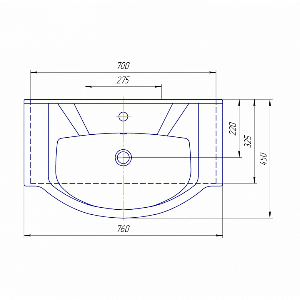 Мебельная раковина Элеганс 75