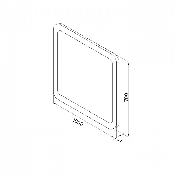 Зеркало, 100 см, Edifice, ID, ЗЛП109