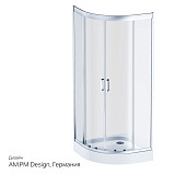 W90G-401-080WT Gem душевое ограждение 80х80, стекло прозрачное, профиль матовое серебро, без поддона