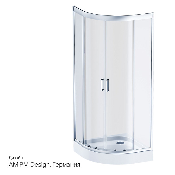 W90G-401-080WT Gem душевое ограждение 80х80, стекло прозрачное, профиль матовое серебро, без поддона