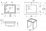 Мойка кухонная Granula прямоугольная кварц 5501U, ЧЁРНЫЙ