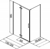 Душевой уголок Aquanet Logic RC1200 AE32-S-120x80U-CT 1200x800, прозрачное стекло AE32-S-120x80U-CT