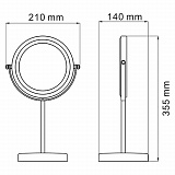 Зеркало двухстороннее, стандартное и с 3-х кратным увеличением Wasserkraft K-1003