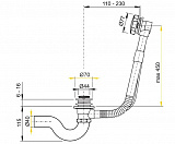 Слив-перелив полуавтомат Timo 8003, цвет золото