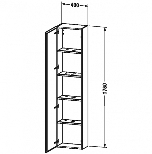 Шкаф-пенал Duravit L-Cube коричневая сосна L LC1170L5151