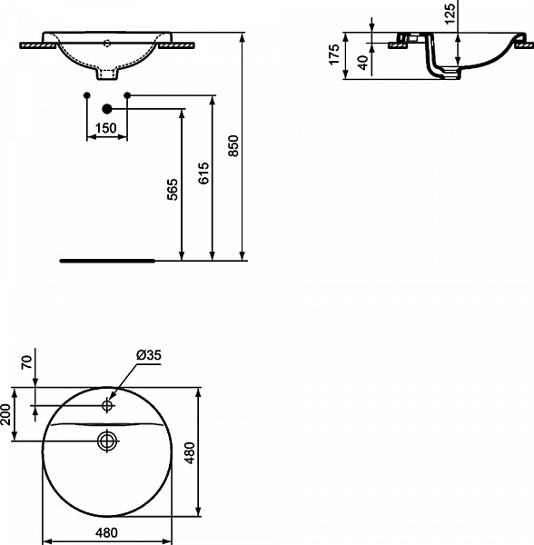 Рукомойник Ideal Standard Connect 48 см E504201