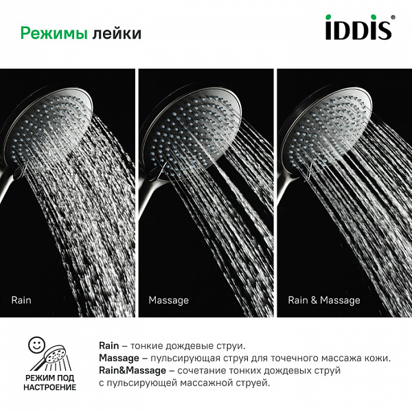 Лейка для душа, графитовая, Optima Home, IDDIS, OPH3F0Gi18