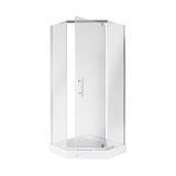 Душ. уголок NG-010-14D (1000х1000х1950) низкий поддон(13 см) стекло ПРОЗРАЧНОЕ 2 места