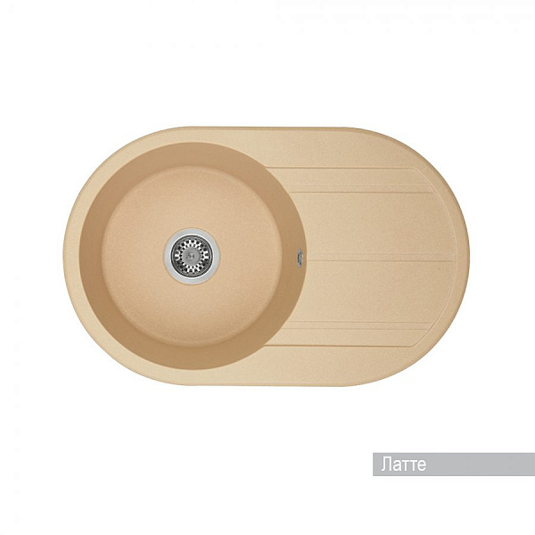 Мойка для кухни Aquaton Амира круглая с крылом латте 1A712932AI260