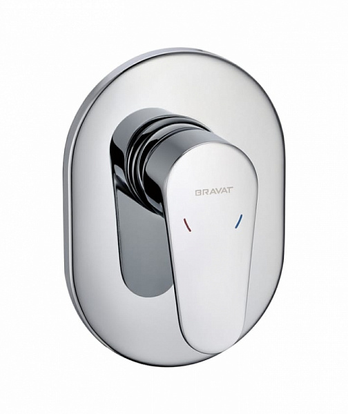 Смеситель встраиваемый в стену 1-функц (латунное тело в комплекте) BRAVAT Eler