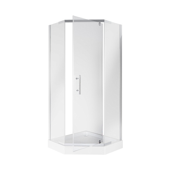 Душ. уголок NG-010-14D (1000х1000х1950) низкий поддон(13 см) стекло ПРОЗРАЧНОЕ 2 места