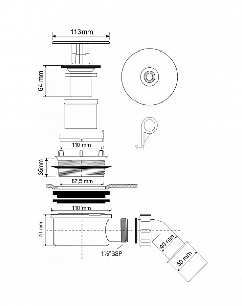 Сифон McAlpine MRS8MECP