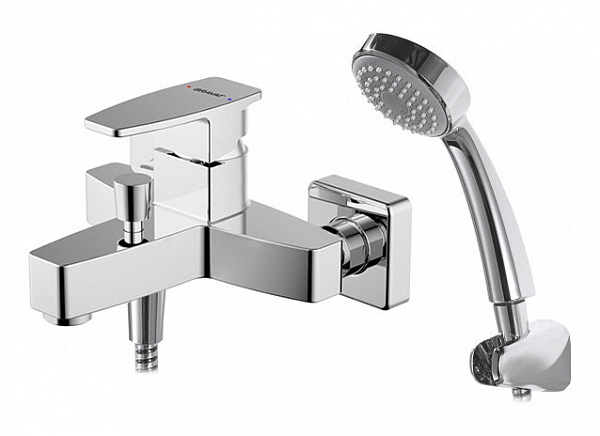 Смеситель для ванны с коротким изливом с аксессуарами Bravat Riffle F672106C-B