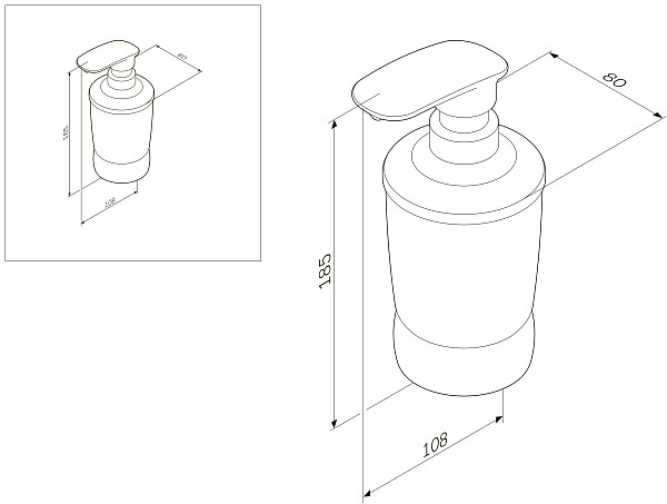 A3031900 Sensation, Стеклянный диспенсер для жидкого мыла, отдельно стоящий, хром, шт