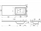 Мебельная раковина Даллас 1200 R СС-00000394, правая