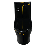 EY-9007 Унитаз -моноблок, с сиденьем термопласт с микролифтом белый/черный