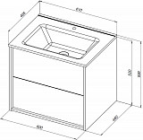 Тумба под раковину Aquanet Lino 60 (Flat) белый глянец 00287540