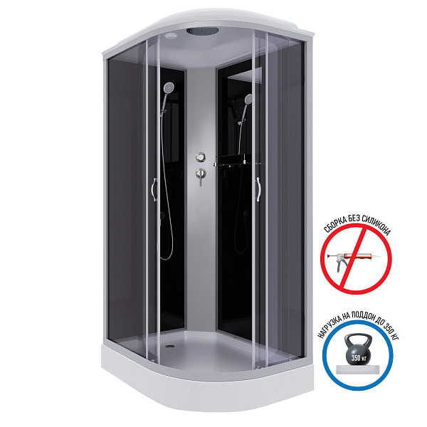 Душ.каб. NG-3512-14L (1200х800х2150) низкий поддон(13см) стекло ТОНИРОВАННОЕ 3 места