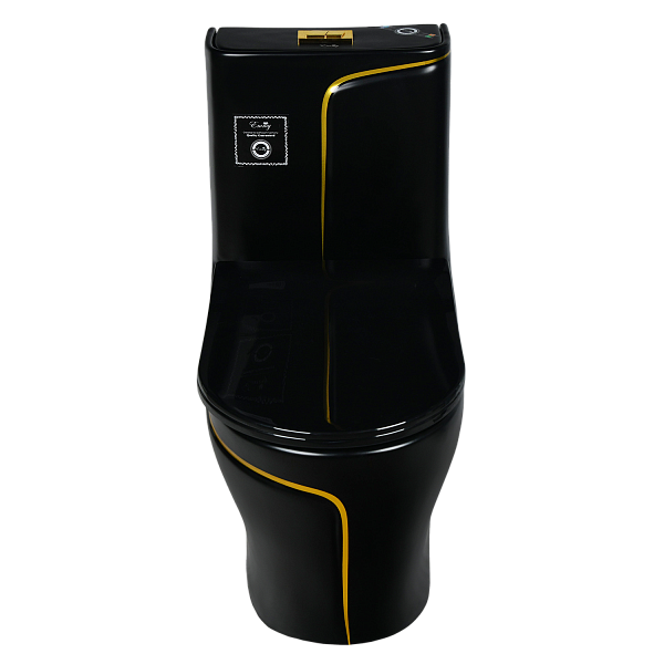 EY-9007 Унитаз -моноблок, с сиденьем термопласт с микролифтом белый/черный