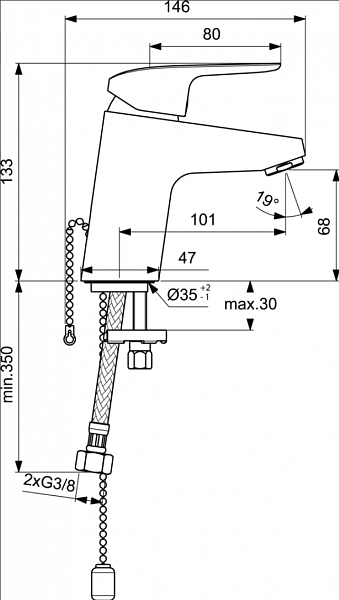 Смеситель Ideal Standard Ceraflex B1709AA для раковины