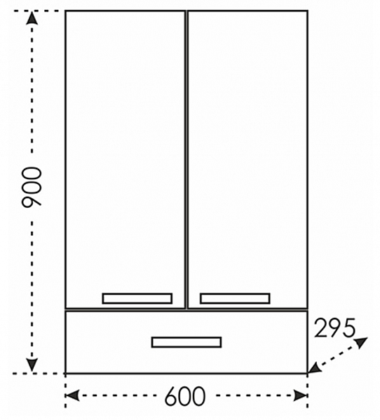 Подвесной шкаф над стиральной машиной Калипсо 60/90 Санта 417003N