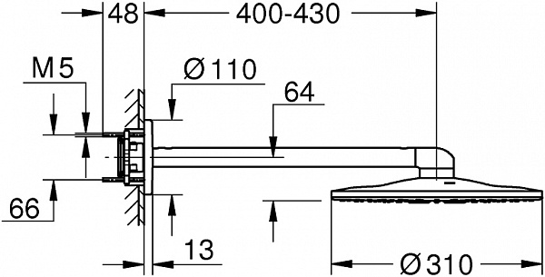 Верхний душ Grohe Rainshower SmartActive 26475LS0