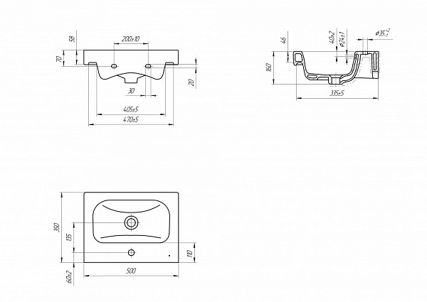 Раковина Cersanit Moduo 50 см S-UM-MOD50SL/1