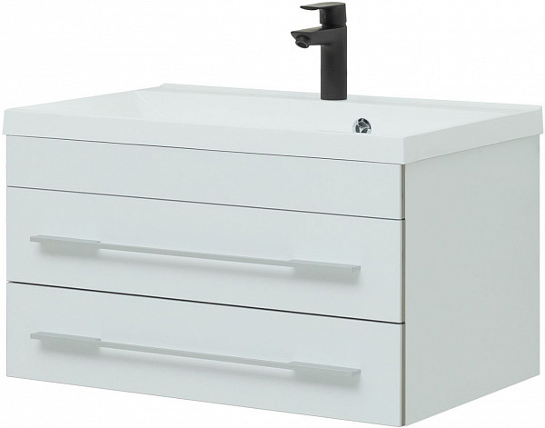 Тумба под раковину Aquanet Верона 75 белый (подвесная 2 ящика) 00176669