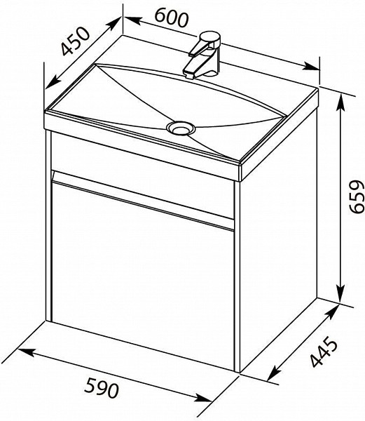 Тумба под раковину Aquanet Палермо 60 белый 00203934