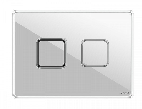 Кнопка ACCENTO SQUARE для AQUA 50 пневматическая стекло белый