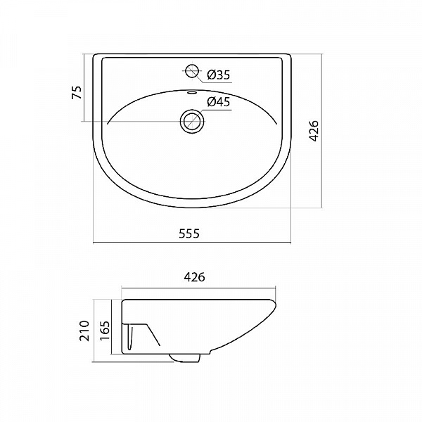 Полукруглая раковина Santek Цезарь 60 1WH110526