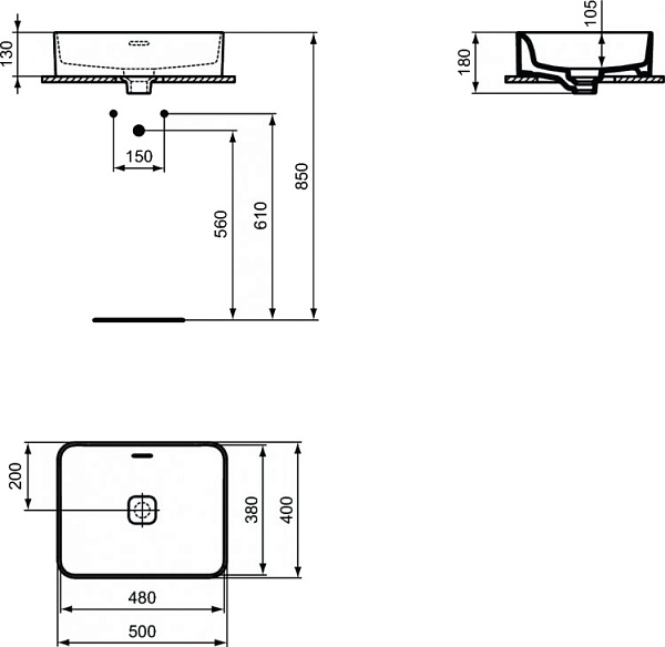 Раковина-чаша Ideal Standard Strada II 50 см T296501