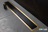 Душевой лоток Pestan Confluo Premium Line 550 Black Glass Gold
