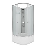 Душ.каб. NG-7308-14BK (900х900х1950) высокий поддон(40см) стекло МАТОВОЕ 4 места